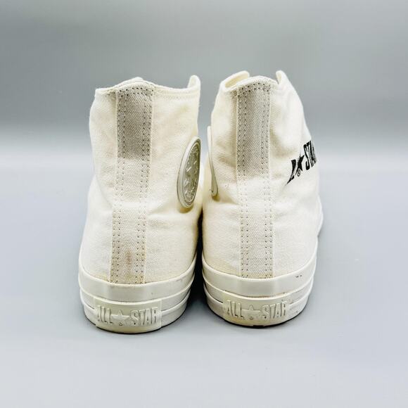 Converse Shoes Men 7.5 White Canvas All Star React 2.0 Footbed High Top Cat Face - Picture 7 of 13